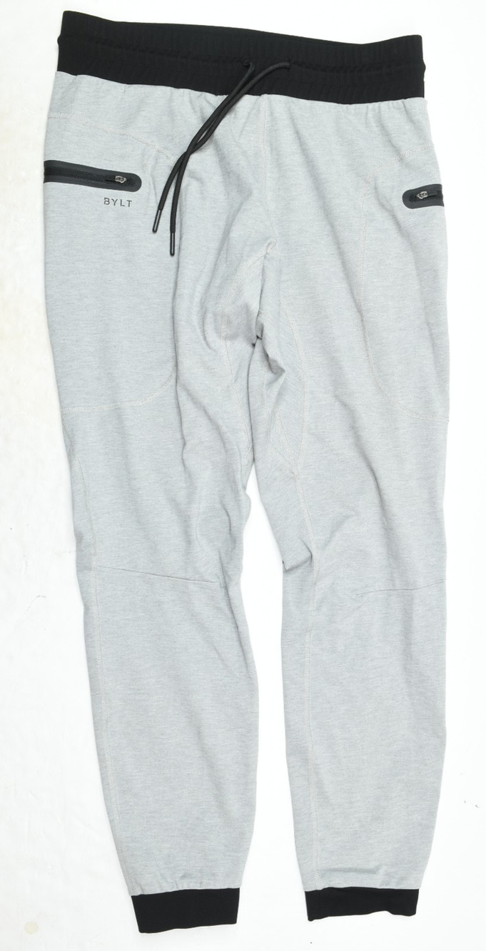 BYLT Premium Joggers Mens Large Gray Pull-On Drawstring Athletic Fit Stretch